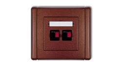 FLEXI Gniazdo głośnikowe podwójne brązowy metalik 9FGG-2