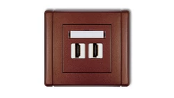 FLEXI Gniazdo podwójne HDMI brązowy metalik 9FHDMI-2