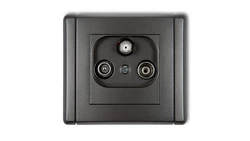 FLEXI Gniazdo antenowe RTV-SAT przelotowe 10dB grafitowy 11FGSP