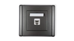 FLEXI Gniazdo telefoniczne pojedyncze 1xRJ11, 4-stykowe, beznarzędziowe grafitowy 11FGT-1