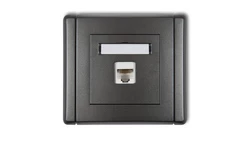 FLEXI Gniazdo komputerowe pojedyncze 1xRJ45, kat. 5e, 8-stykowe grafitowy 11FGK-1