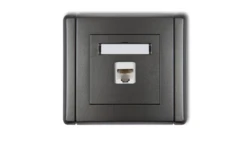 FLEXI Gniazdo komputerowe pojedyncze 1xRJ45, kat. 6, 8-stykowe grafitowy 11FGK-3