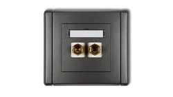 FLEXI Gniazdo głośnikowe pojedyncze (typu banan - czerwony i czarny, pozłacane, 4 mm2, do lutowania) grafitowy 11FGG-3