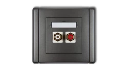 FLEXI Gniazdo podwójne RCA (typu cinch - biały i czerwony, pozłacane) grafitowy 11FGRCA-2