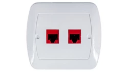 Simon Akord Gniazdo komputerowe podwójne 2xRJ45 kat.5e białe AF52/11