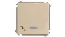 Simon Basic Łącznik schodowy z podświetleniem, szybkozłącza, beżowy BMW6L.01/12