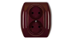 TREND Gniazdo podwójne b/u brązowy 4GP-2p