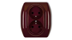 TREND Gniazdo podwójne z/u brązowy 4GP-2zp