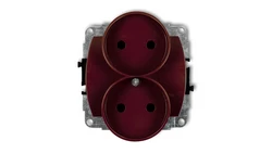 TREND Gniazdo podwójne b/u brązowy 4GPR-2p