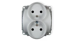 TREND Gniazdo podwójne z/u srebrny 5GPR-2zp