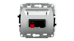 TREND Gniazdo głośnikowe pojedyncze srebrny 5GG-1