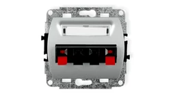 TREND Gniazdo głośnikowe podwójne srebrny 5GG-2