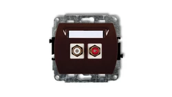 TREND Gniazdo podwójne RCA (typu cinch - biały i czerwony, pozłacany) brązowy 4GRCA-2