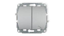 TREND Łącznik jednobiegunowy ze schodowym srebrny 5WP-10