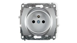 TREND Gniazdo pojedyncze z/u 2P+Z srebrny 5GP-1zp