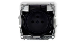 TREND Gniazdo bryzgoszczelne z/u (klapka dymna) srebrny 5GPB-1zdp