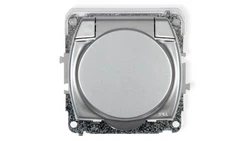 TREND Gniazdo bryzgoszczelne z/u SCHUKO (klapka srebrna) srebrny 5GPB-1sp