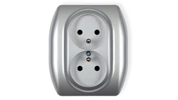 TREND Gniazdo podwójne z/u srebrny 5GP-2zp