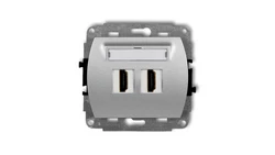 TREND Gniazdo podwójne HDMI srebrny metalik 7HDMI-2