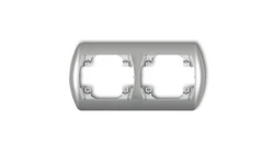TREND Ramka pozioma podwójna srebrny metalik 7RH-2