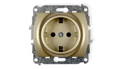 TREND Gniazdo pojedyncze z/u SCHUKO złoty 6GP-1sp