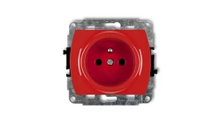 TREND Gniazdo pojedyncze z/u DATA bez klucza z przesłonami czerwony GBK