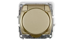 TREND Gniazdo bryzgoszczelne z/u (klapka złota) złoty 6GPB-1zp