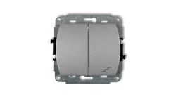 TREND Łącznik jednobiegunowy ze schodowym srebrny metalik 7WP-10