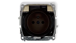 TREND Gniazdo bryzgoszczelne z/u (klapka dymna) złoty 6GPB-1zdp