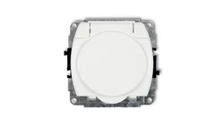 TREND Gniazdo bryzgoszczelne z/u SCHUKO (klapka biała) biały GPB-1sp