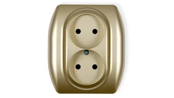 TREND Gniazdo podwójne b/u złoty 6GP-2p