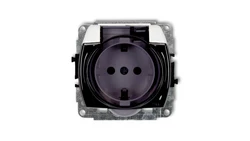 TREND Gniazdo bryzgoszczelne z/u SCHUKO (klapka dymna) biały GPB-1sdp