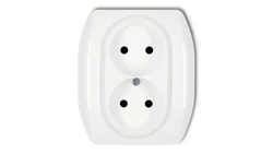 TREND Gniazdo podwójne b/u biały GP-2p