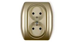 TREND Gniazdo podwójne z/u złoty 6GP-2zp