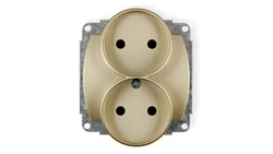 TREND Gniazdo podwójne b/u złoty 6GPR-2p