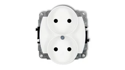 TREND Gniazdo podwójne b/u biały GPR-2p