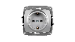 TREND Gniazdo pojedyncze z/u SCHUKO srebrny metalik 7GP-1sp