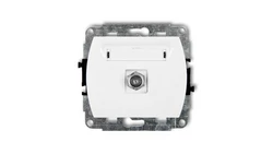 TREND Gniazdo antenowe pojedyncze typu F (SAT) pozłacany biały GF-1.1