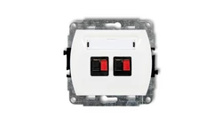 TREND Gniazdo głośnikowe podwójne biały GG-2