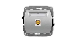 TREND Gniazdo pojedyncze RCA (typu cinch - żółty, pozłacany) srebrny metalik 7GRCA-1