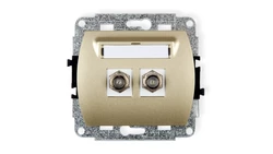 TREND Gniazdo antenowe podwójnego typu F (SAT) niklowany złoty 6GF-2