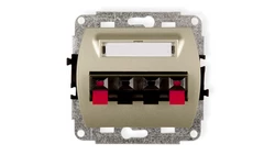 TREND Gniazdo głośnikowe podwójne złoty 6GG-2