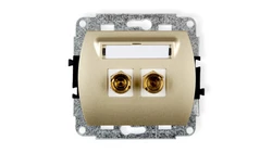 TREND Gniazdo głośnikowe pojedyncze (typu banan - czerwony i czarny, pozłacany, 4 mm2, do lutowania) złoty 6GG-3