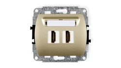 TREND Gniazdo podwójne HDMI złoty 6HDMI-2