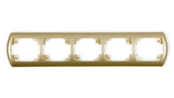 TREND Ramka pozioma pięciokrotna złoty 6RH-5
