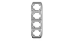 TREND Ramka pionowa poczwórna srebrny metalik 7RV-4