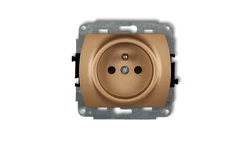 TREND Gniazdo pojedyncze z/u złoty metalik 8GP-1zp