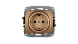 TREND Gniazdo pojedyncze z/u SCHUKO złoty metalik 8GP-1sp