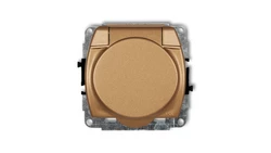 TREND Gniazdo bryzgoszczelne z/u (klapka złoty metalik) złoty metalik 8GPB-1zp