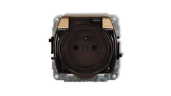 TREND Gniazdo bryzgoszczelne z/u (klapka dymna) złoty metalik 8GPB-1zdp